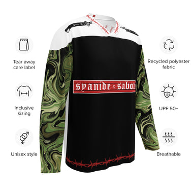 Tiger Trippin Barb Wire Split Jersey — Syanide & Sabotage, Tactical Streetwear & Veteran Tattoo Lifestyle Apparel | Custom Graphic Image 1