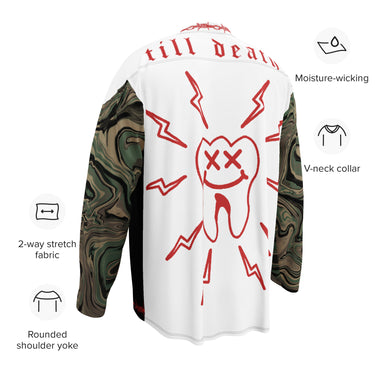 Trippy M81 Barb Wire Split Jersey — Syanide & Sabotage, Tactical Streetwear & Veteran Tattoo Lifestyle Apparel | Custom Graphic Image 2