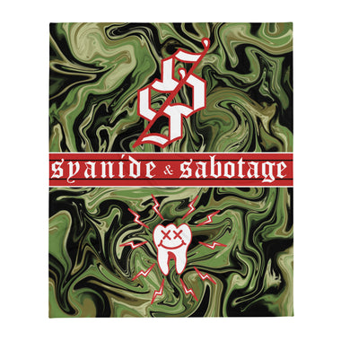 Tiger Trippin SUPER Soft Blanket — Syanide & Sabotage, Tactical Streetwear & Veteran Tattoo Lifestyle Apparel | Custom Graphic Image 1