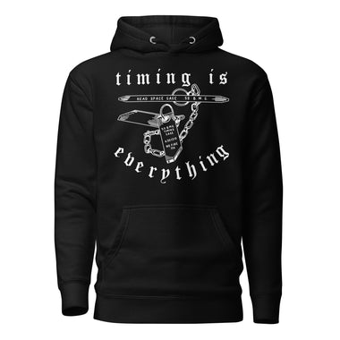 Timing is Everything Hoodie — Syanide & Sabotage, Tactical Streetwear & Veteran Tattoo Lifestyle Apparel | Custom Graphic Image 1