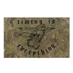 Twisted Multi Cam Timing is Everything Flag — Syanide & Sabotage, Tactical Streetwear & Veteran Tattoo Lifestyle Apparel | Custom Graphic Image 1
