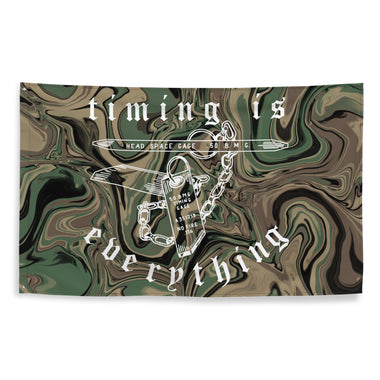 Trippin on M81 Timing is Everything Flag — Syanide & Sabotage, Tactical Streetwear & Veteran Tattoo Lifestyle Apparel | Custom Graphic Image 1