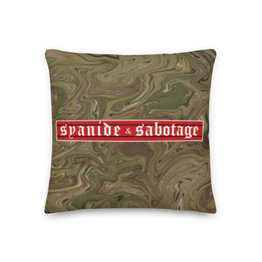 Twisted Multi Cam Pillow — Syanide & Sabotage, Tactical Streetwear & Veteran Tattoo Lifestyle Apparel | Custom Graphic Image 1