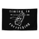 Black Timing is Everything S&S Flag — Syanide & Sabotage, Tactical Streetwear & Veteran Tattoo Lifestyle Apparel | Custom Graphic Image 1