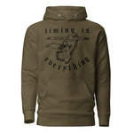 Timing is Everything Hoodie — Syanide & Sabotage, Tactical Streetwear & Veteran Tattoo Lifestyle Apparel | Custom Graphic Image 1